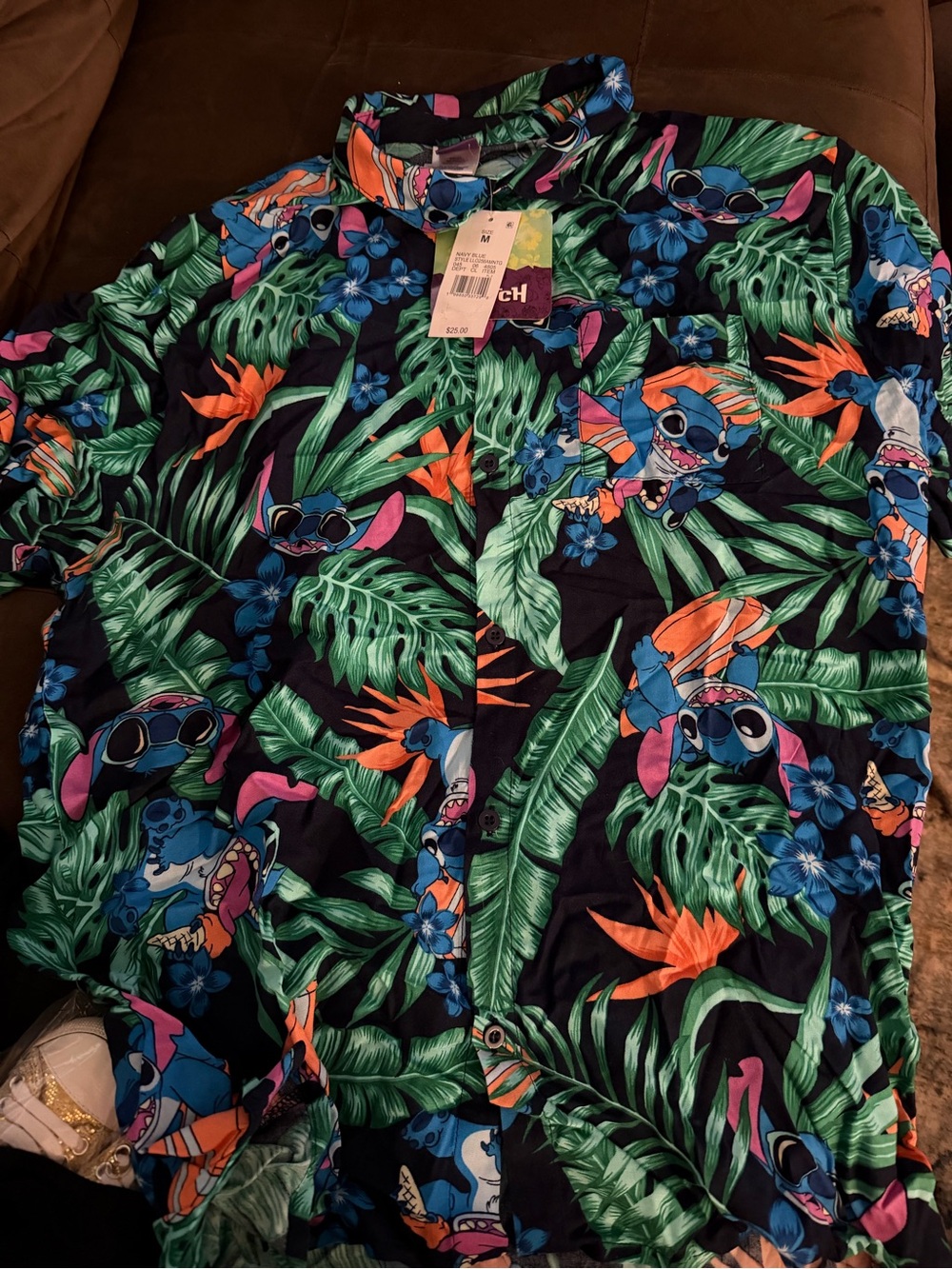 Disney Tropical Stitch Button Down Shirt